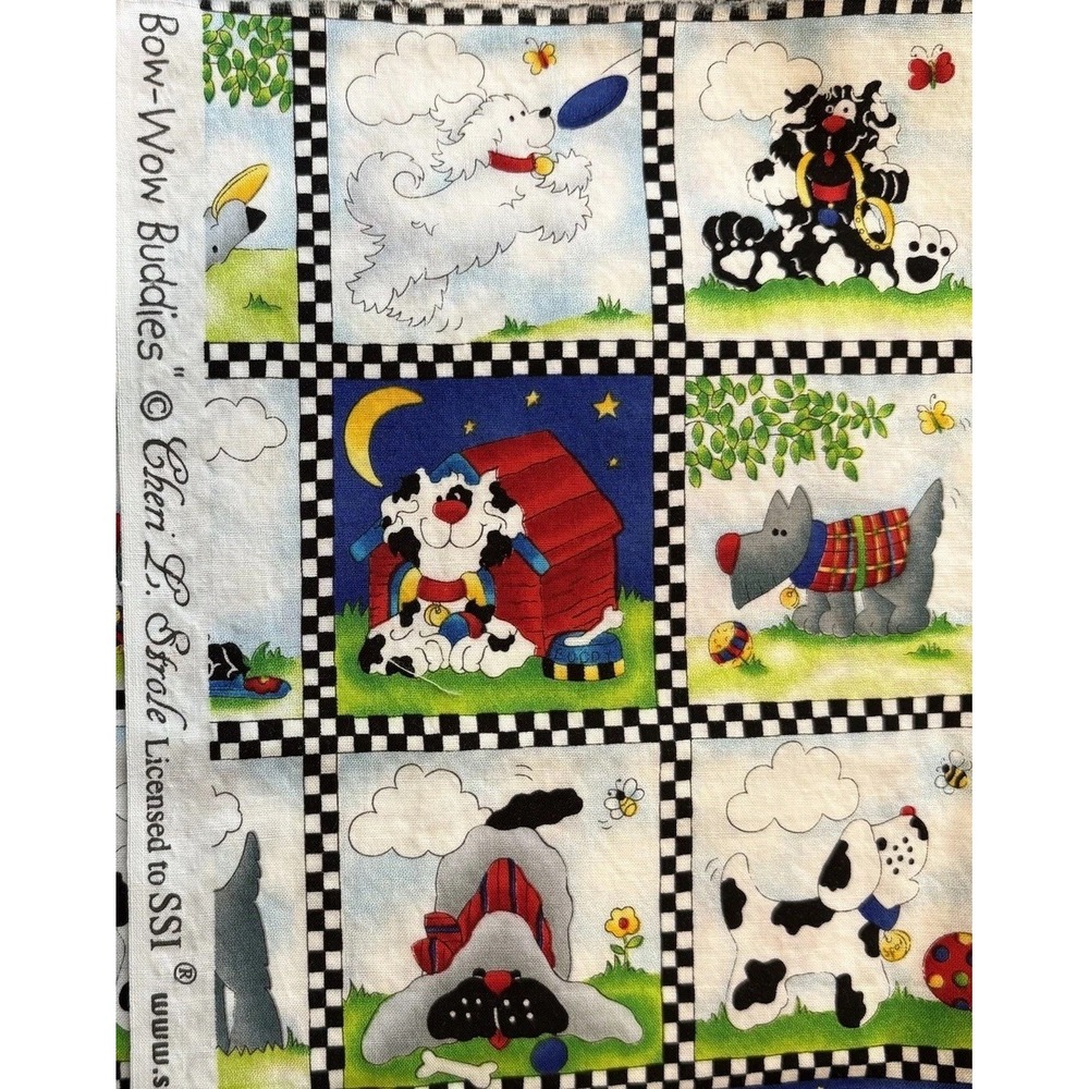 Bow Wow Buddies Cheryl L Strole Fabric Remnant 41" X 34" Collage